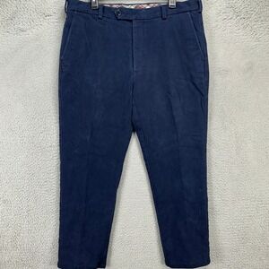 Brooks Brothers Clark Mens Khakis Pants 38X30 Navy Flannel Lined Chino Stretch